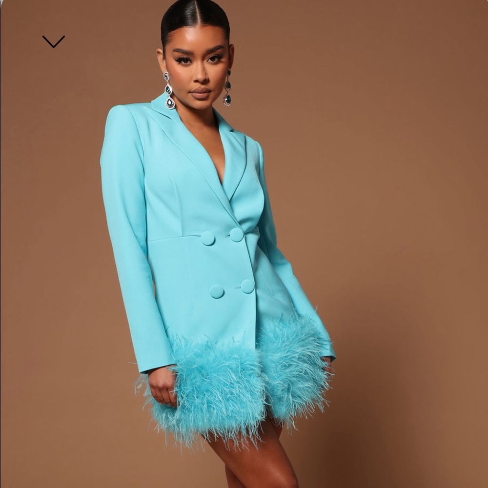 Feathered blazer dress